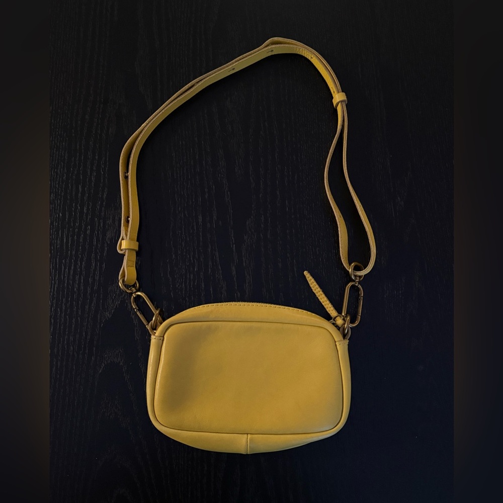 Madewell Yellow Leather Carabiner Mini Crossbody Bag